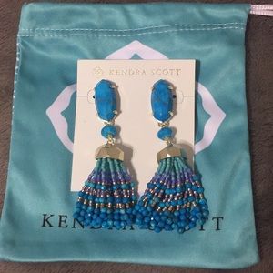 Aqua howlite Dove earrings